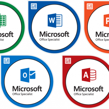 Logos for the Microsoft Office Specialist Badges